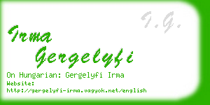 irma gergelyfi business card